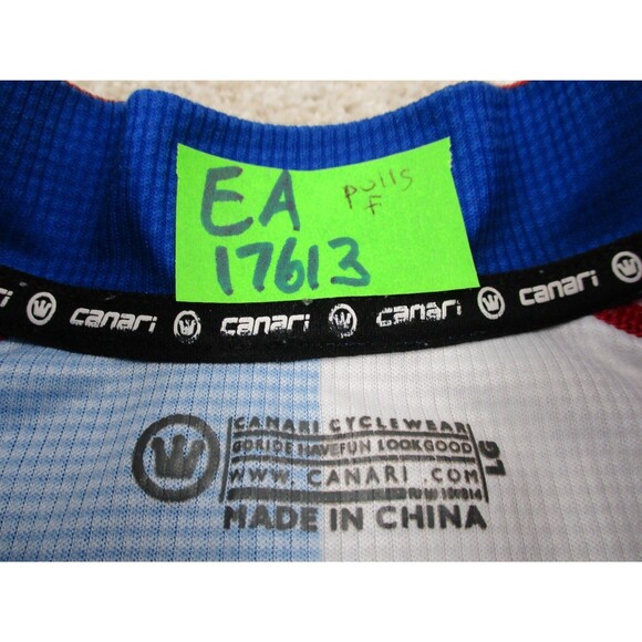 Canari Cycling Jersey Mens Large L Texas Red Blue Pockets Zip Bike Shirt * - Picture 9 of 15